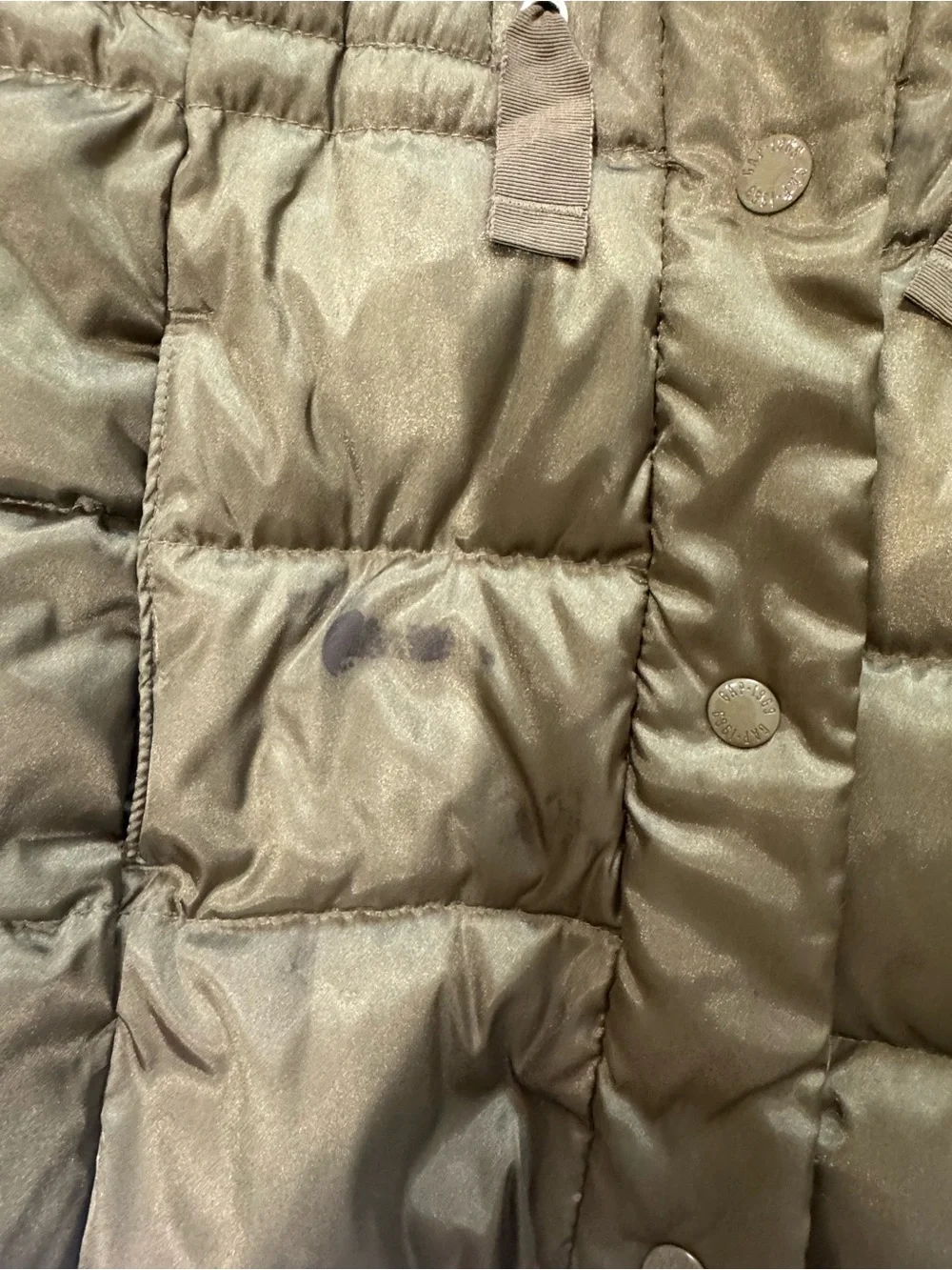 GAP Olive Green Kids Puffer Coat with Faux Fur Hood